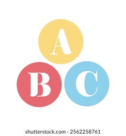 ABC vector icon in outline style. Isolated on white background. Vector Illustration.