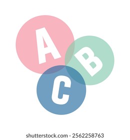 ABC vector icon in outline style. Isolated on white background. Vector Illustration.
