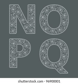 ABC. Vector set of lace fonts