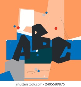 ABC. Vector uppercase Latin letters isolated on an abstract geometric background