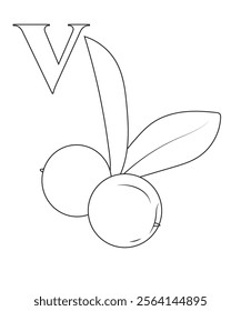 ABC vegetable coloring book page 