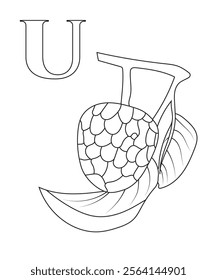 ABC vegetable coloring book page 