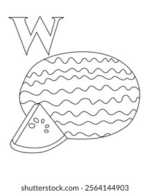 ABC vegetable coloring book page 