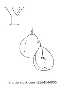 ABC vegetable coloring book page 