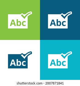 ABC Verification Symbol Flat four color minimal icon set