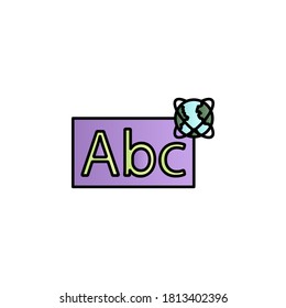 Abc whiteboard color gradient vector icon