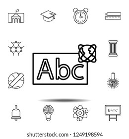 Abc whiteboard outline icon. Simple outline vector element of education set icons for UI and UX, website or mobile application