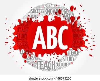 ABC word cloud collage, education concept background