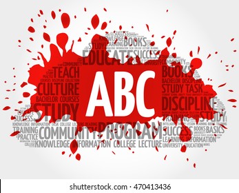 ABC word cloud collage, education concept background