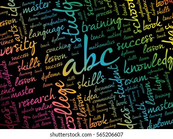 ABC word cloud collage, education concept background