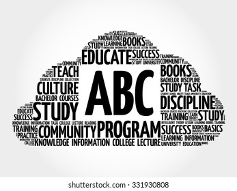 ABC word cloud, education concept