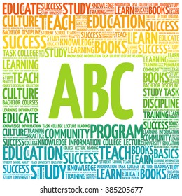 ABC word cloud, education concept background