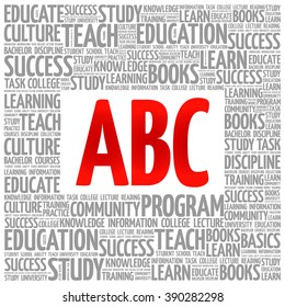 ABC word cloud, education concept background