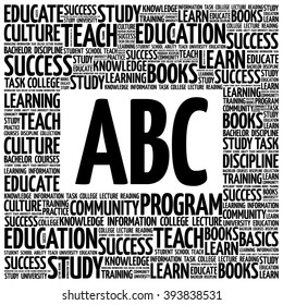 ABC word cloud, education concept background