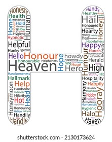 Word Cloud ABC Letters Series, palabras positivas del alfabeto, palabras que empiezan con esa letra. H