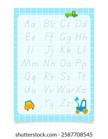Abc worksheet with alphabet letters tracing for kids.