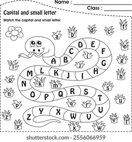 ABC worksheet for kids : matching small and capital letter