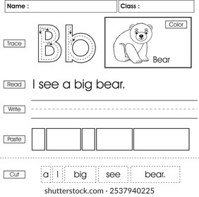 ABC writing worksheet : Letter B