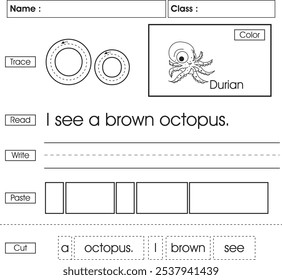 ABC writing worksheet : Letter O