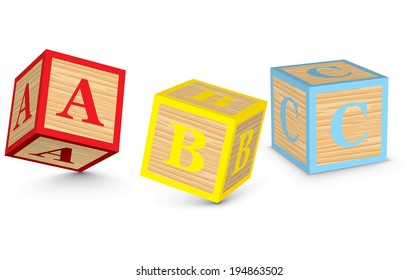 ABC Written With Alphabet Blocks - Vector Illustration