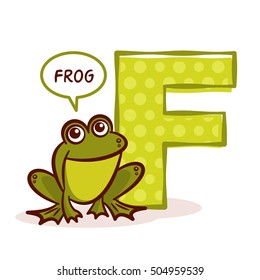ABC ZOO Alphabet Letter F Frog Vector Illustration