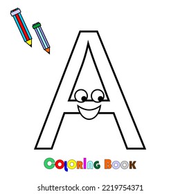 ABCD Alphabet. Coloring book vector. Education and fun for children's.