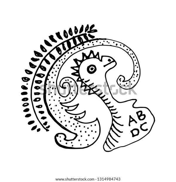 abcd alphabet. seahorses\
vector