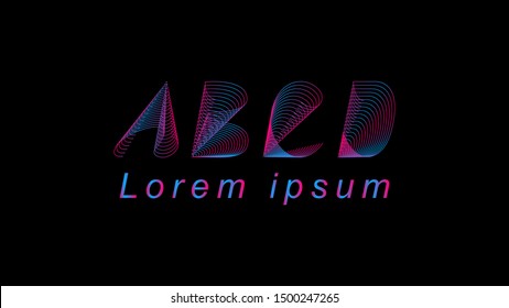 ABCD Font Logo Type Template in futuristic disco style