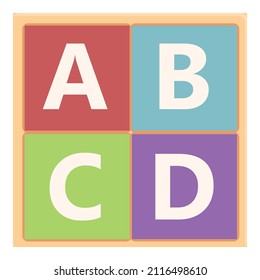 Abcd game icon cartoon vector. Font baby. English letter