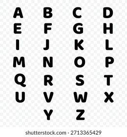 ABCD letztere schwarz-weiß .Vektorgrafik .EPS 10 .