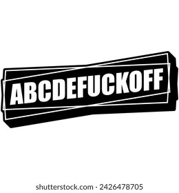 abcde fuck off black vector graphic design and cut file