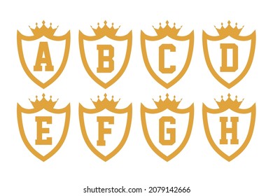 ABCDEFGH Creative Letter Design for Title, Header, Logo, Vector, Icon, Symbol, Template. King and Queen, Entertainment, Sport, Technology, Typeface.