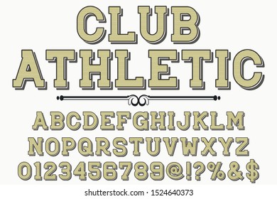 abc.Font .alphabet Script Typeface handcrafted handwritten vector label design old style.Shadow Effect.vintage Hand Drawn.Retro Typography.Vector Illustration. athletic