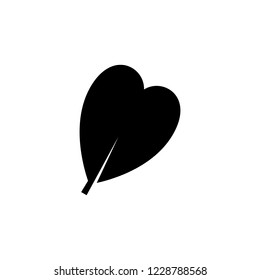 abcordate leaf flat icon on transparent background