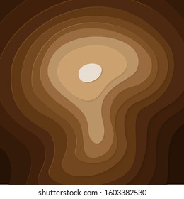 Abctract background in shape of coffee splash. Paper cut style. Background for menu, card, banner, poster, flyer. Vector stock illustration