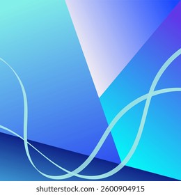 abctract background of triangles with blue, turquoise and white color gradation and interpolated lines