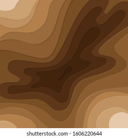Abctract backgroundin shape of coffee splash. Background in paper cut style. Design template for menu, card, banner, poster, flyer. Vector stock illustration
