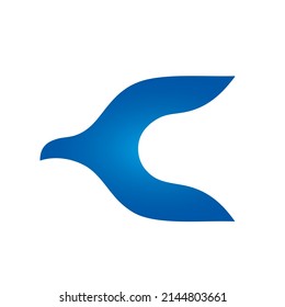 Abctract dynamic blue falcon logo - vector illustration