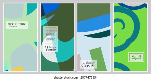 Abctract geometric backgrounds set. Cards or Invitations collection. Colorful header design for flyer, book, info banner frame, title sheet, brochure template. Modern trendy design. Vector illustratio