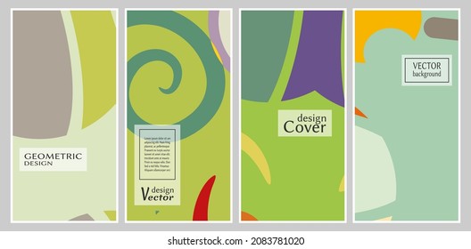 Abctract geometric backgrounds set. Cards or Invitations collection. Colorful header design for flyer, book, info banner frame, title sheet, brochure template. Modern trendy design. Vector illustratio