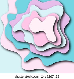 Abctract paper cut shapes. Background for menu, card, banner, poster, flyer. Vector stock illustration.