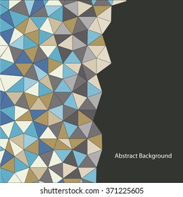 Abctract polygonal background. Blue and beige colors.