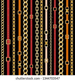 Motif abstrait harmonieux de ceintures et de chaînes sur fond clair pour tissu. Impression répétitive tendance.
