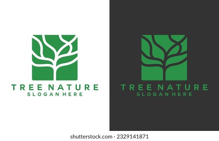 vektor del logo de la naturaleza del árbol de abctracto. ilustración del logotipo del icono de árbol.