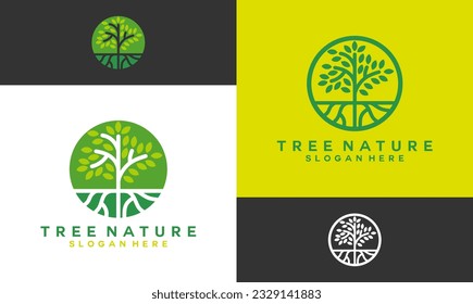abctract tree nature logo vektor. Logo-Illustration für Baumsymbol.