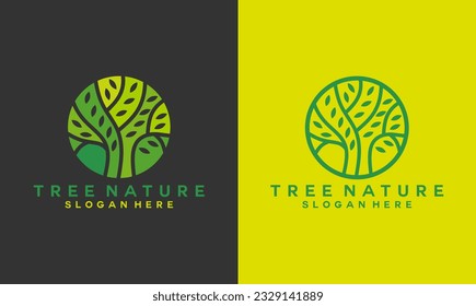 abctract tree nature logo vektor. Logo-Illustration für Baumsymbol.