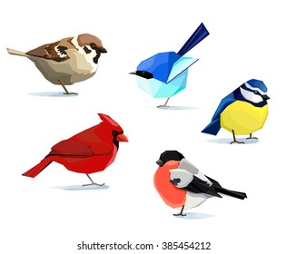 Abctract wildlife bird. Cute birds set vector logo. 
