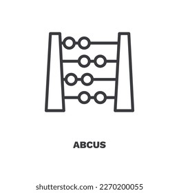 abcus icon. Thin line abcus, business icon from education collection. Outline vector isolated on white background. Editable abcus symbol can be used web and mobile