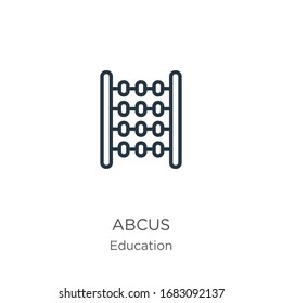 Abcus icon. Thin linear abcus outline icon isolated on white background from education collection. Line vector sign, symbol for web and mobile