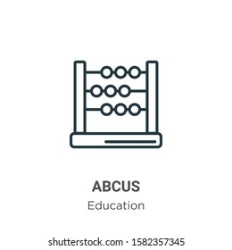 Abcus outline vector icon. Thin line black abcus icon, flat vector simple element illustration from editable education concept isolated on white background